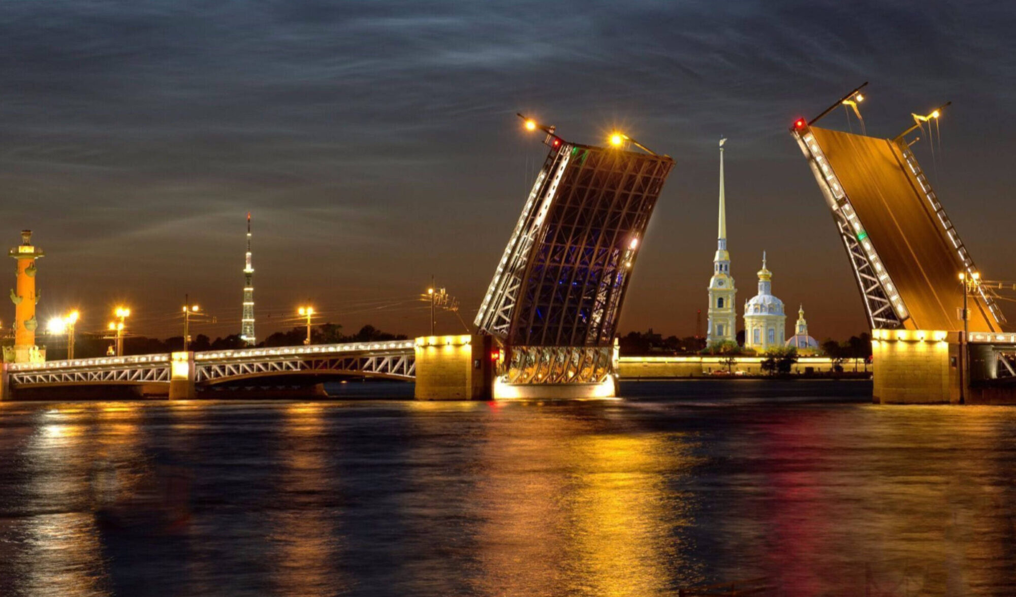 Palace Bascule Bridge at Saint Petersburg